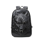 Mochila com Lobo com Tachas 3D