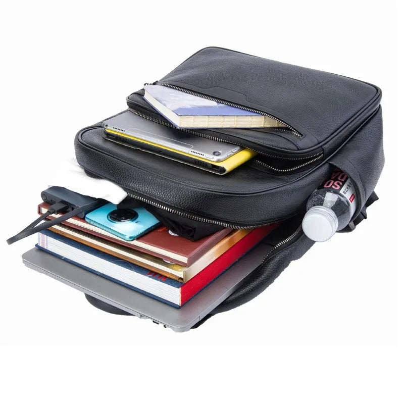 mochila masculina de couro elegante