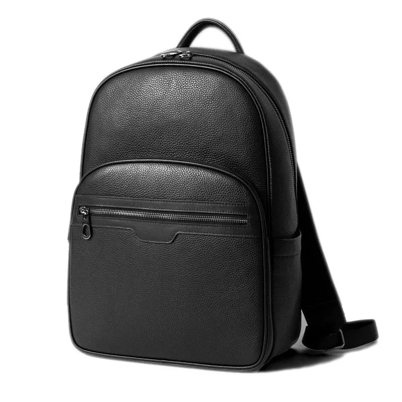 mochila masculina de couro preto