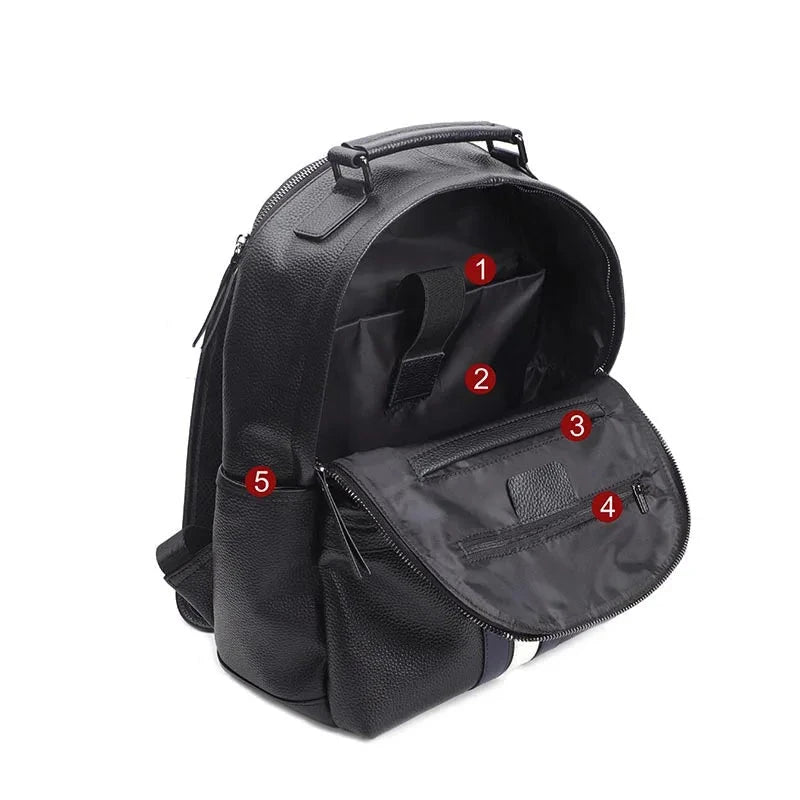 mochila masculina pele preta