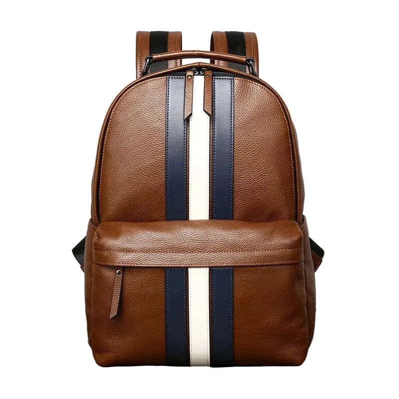 mochila masculina pele castanha