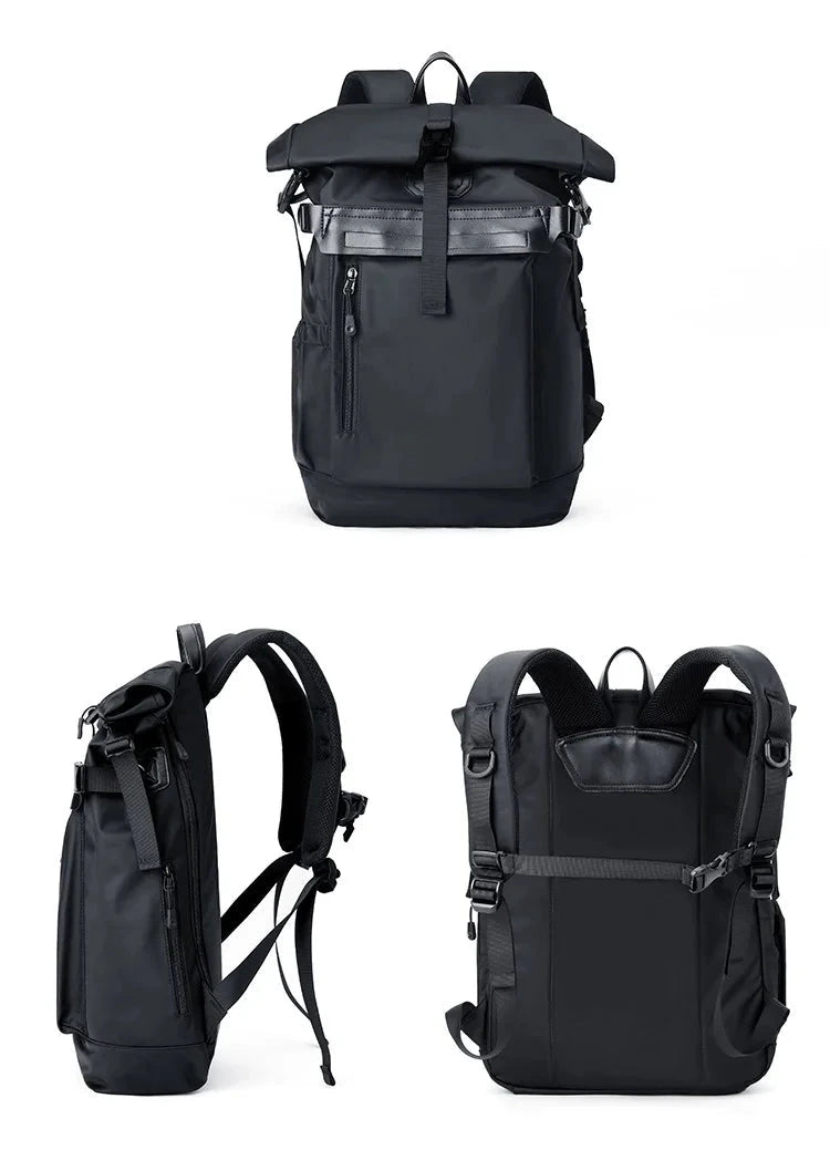 Mochila Roll Top Masculina preta