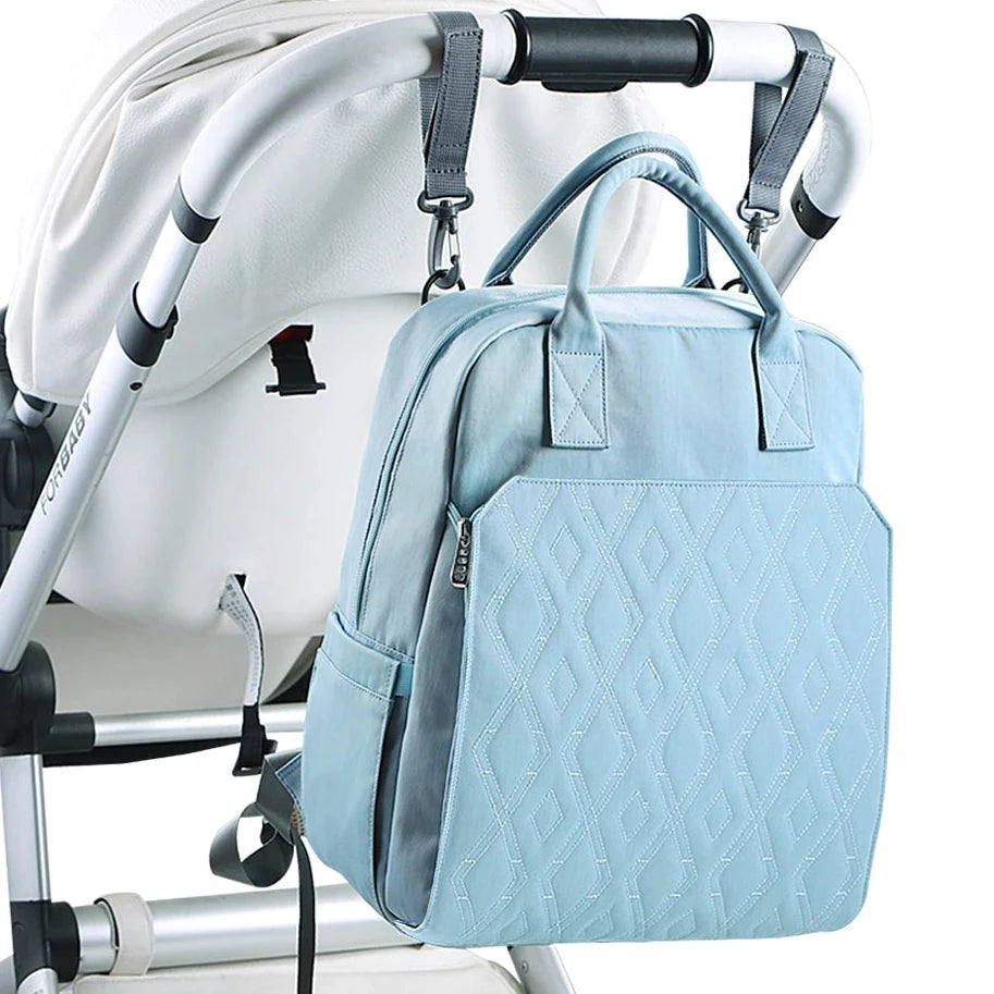 mochila maternidade bebé azul