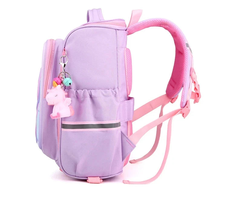 mochila menina unicornio escola