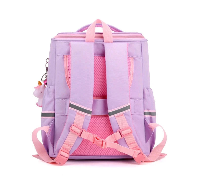 mochila menina unicornio rosa