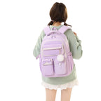 Mochila para Rapariga Escola com Laço e Pompom 