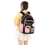 Mochila para Menina com Laço e Pompom Rosa