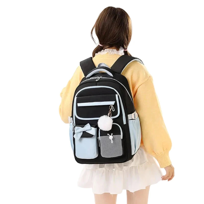 Mochila para Rapariga com Laço e Pompom 1 ciclo