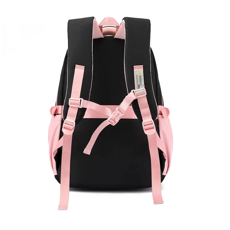Mochila Escolar para Menina com Laço e Pompom