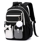 Mochila para Rapariga com Laço e Pompom Preta