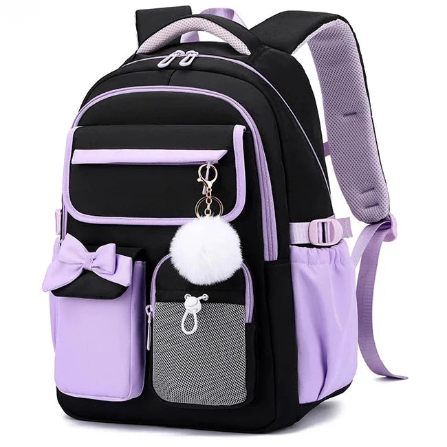 Mochila para Menina com Laço e Pompom