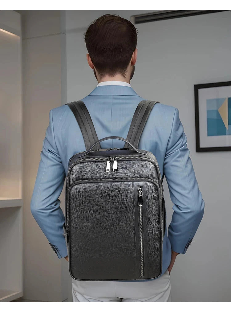 Mochila de Pele Homem Business