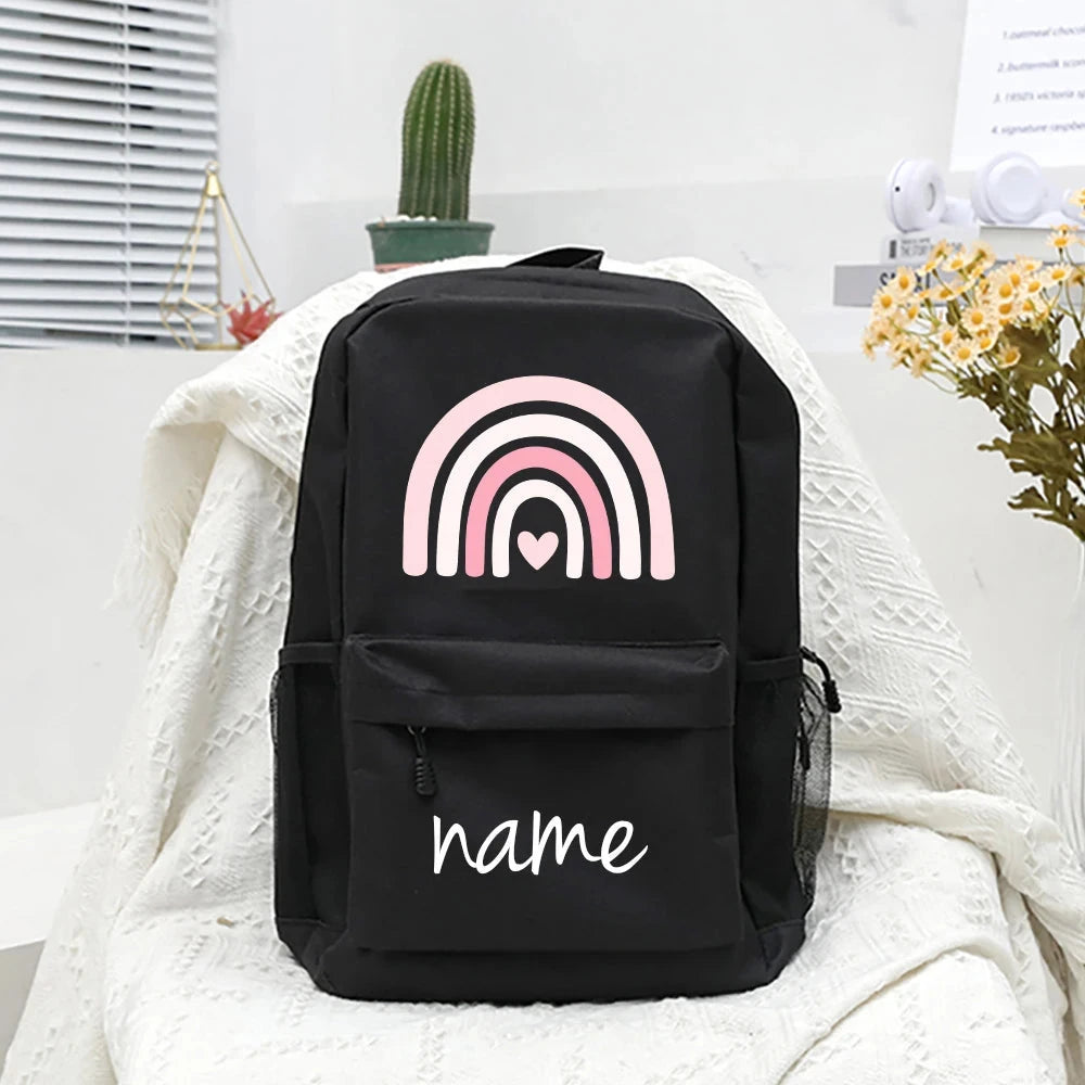 Mochila com Nome Personalizadas Arco-Íris