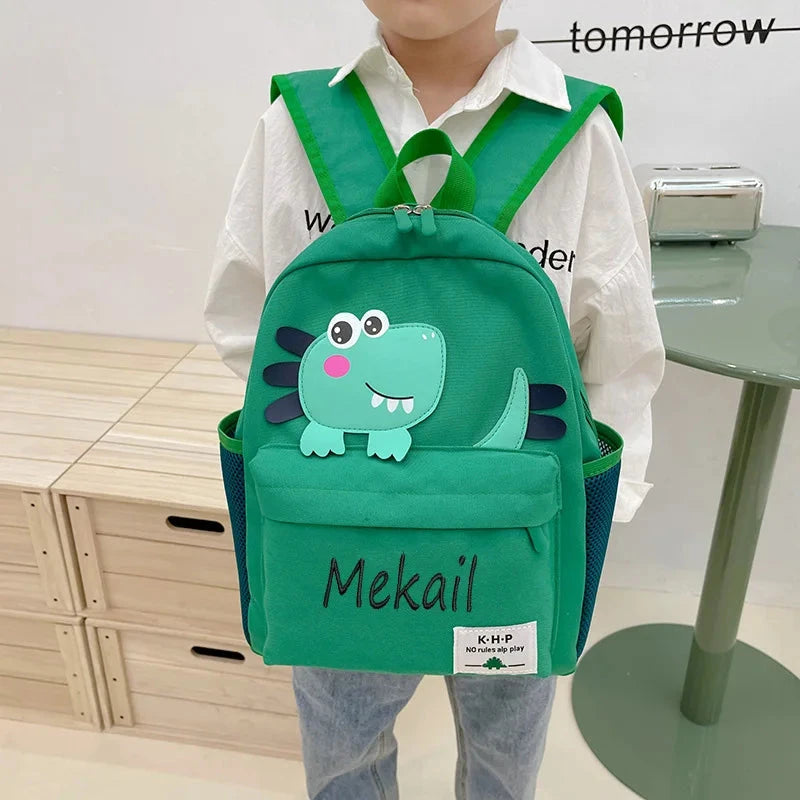 mochila personalizada infantil com nome dinossauro