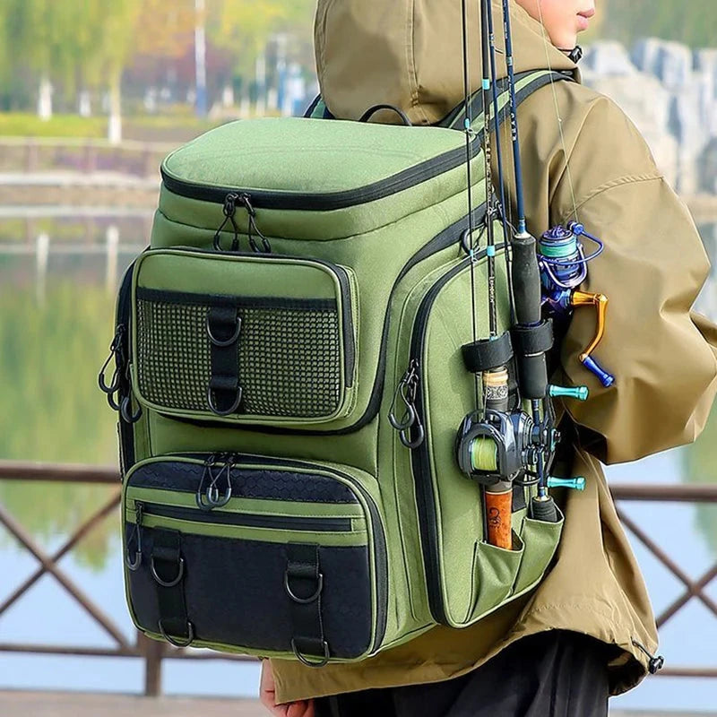 Mochila Pesca com Suporte Canas