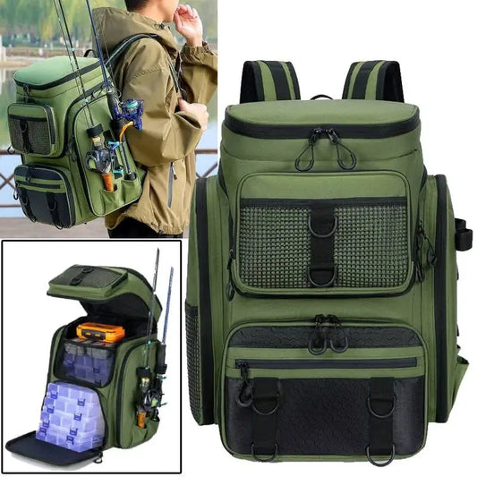 Mochila Pesca com Suporte para Canas