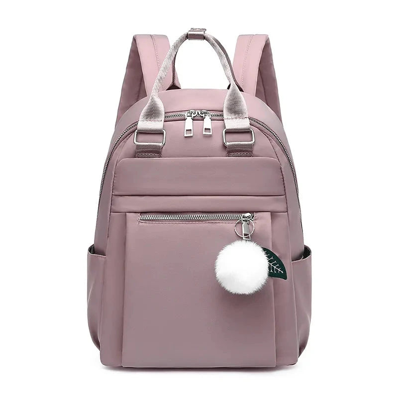 mochila feminina pompom rosa