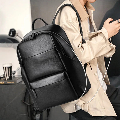 Mochila Preta Pele homem