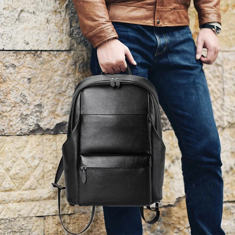 Mochila Preta Pele masculina