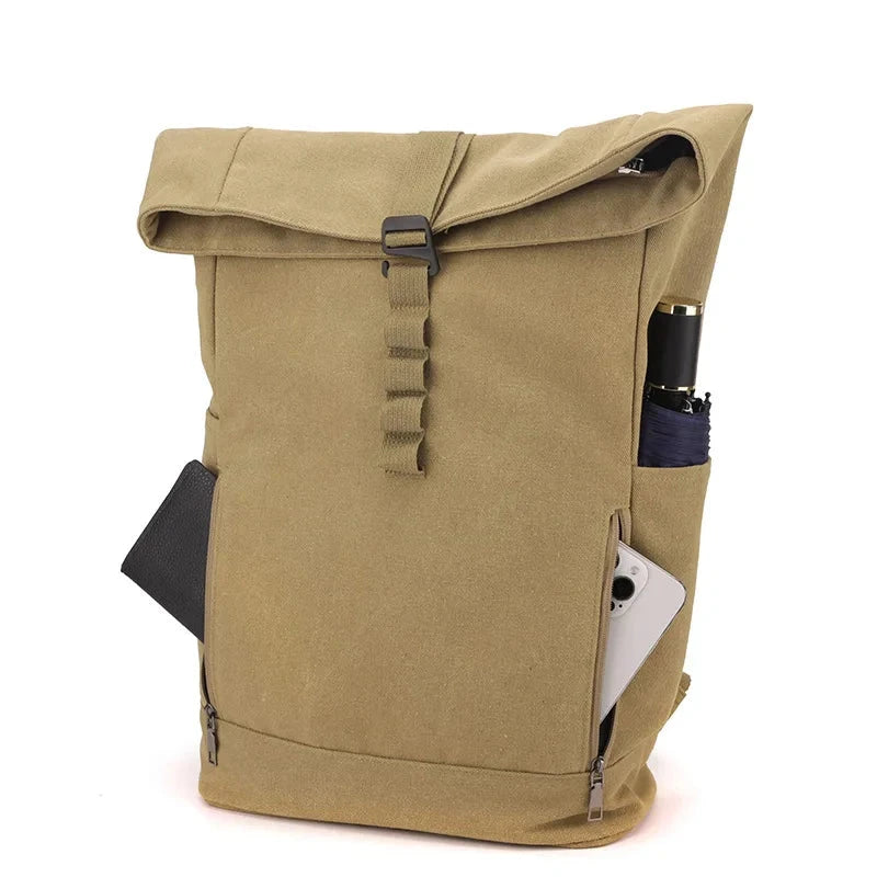 mochila roll top lona