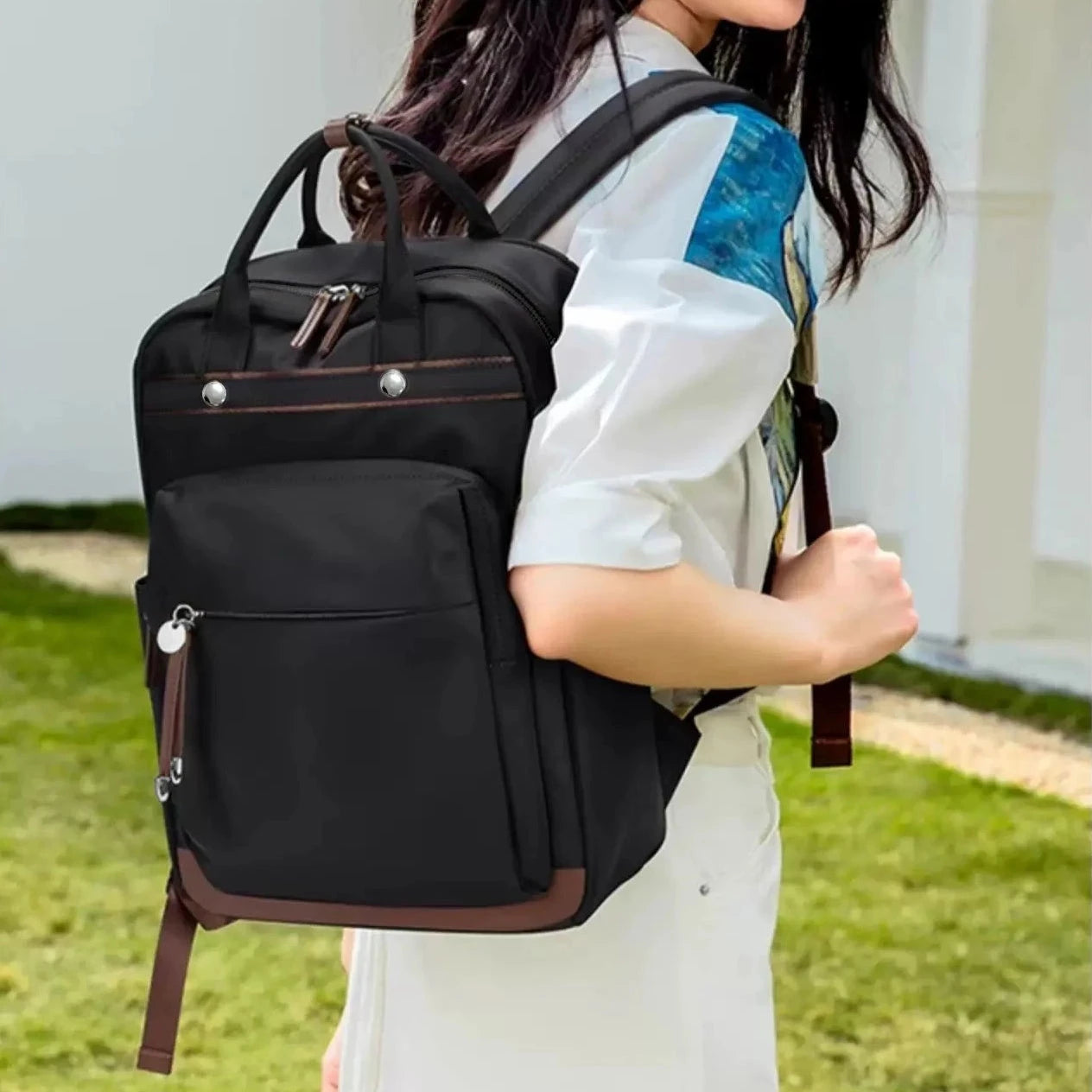 Mochila Mulher Portátil Preta