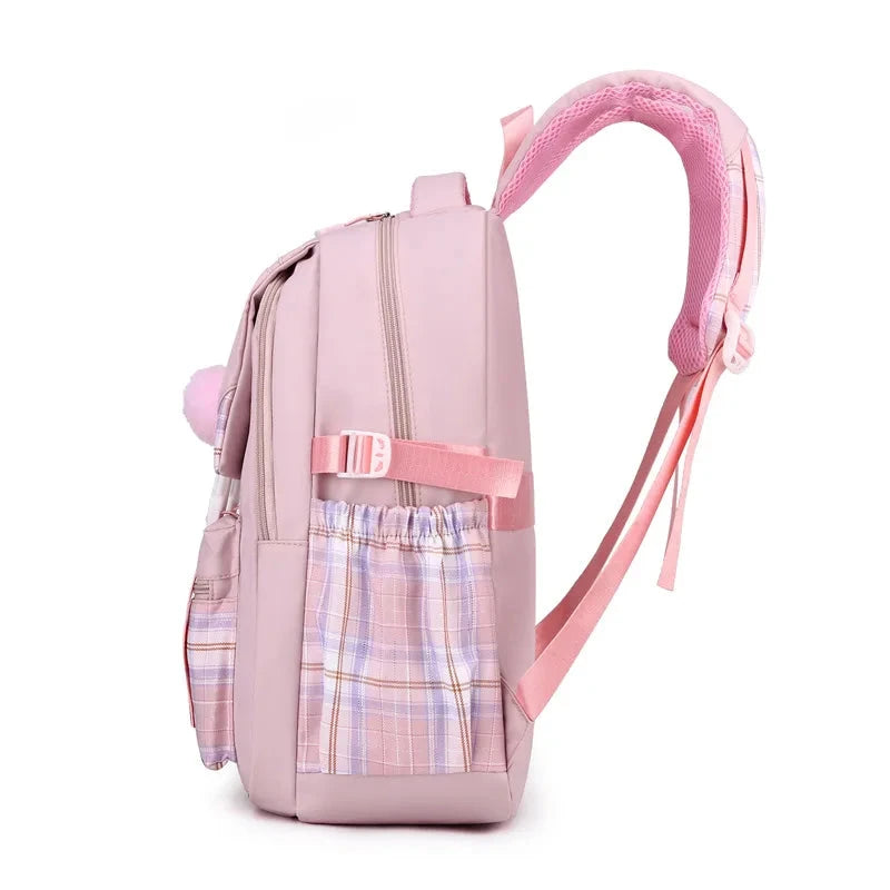 Mochila Stitch Escolar rosa