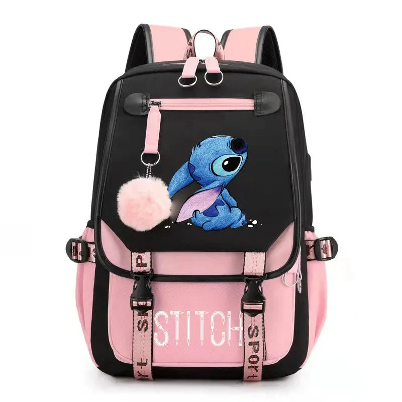 mochila stitch feminina escolar