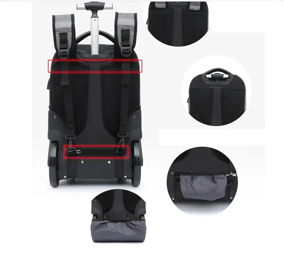 mochila trolley adulto anti-roubo para portatil 18