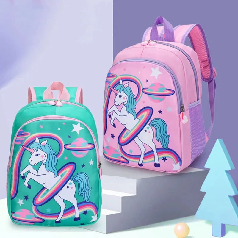 mochila unicornio crianca meninas escolar