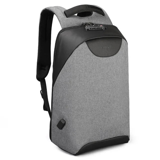 Mochila Anti-Roubo usb cinza
