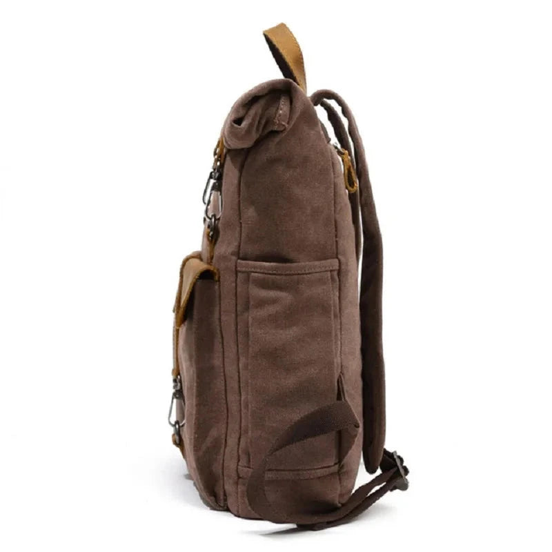 Mochila Vintage Lona Pele