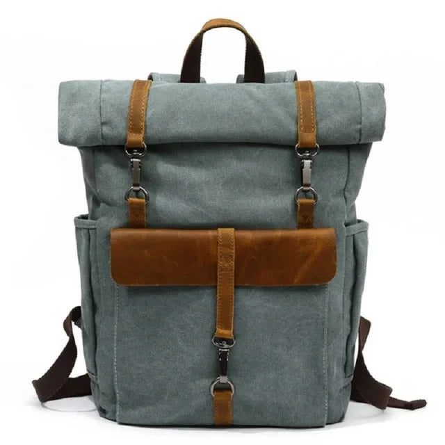 Mochila Vintage Lona couro