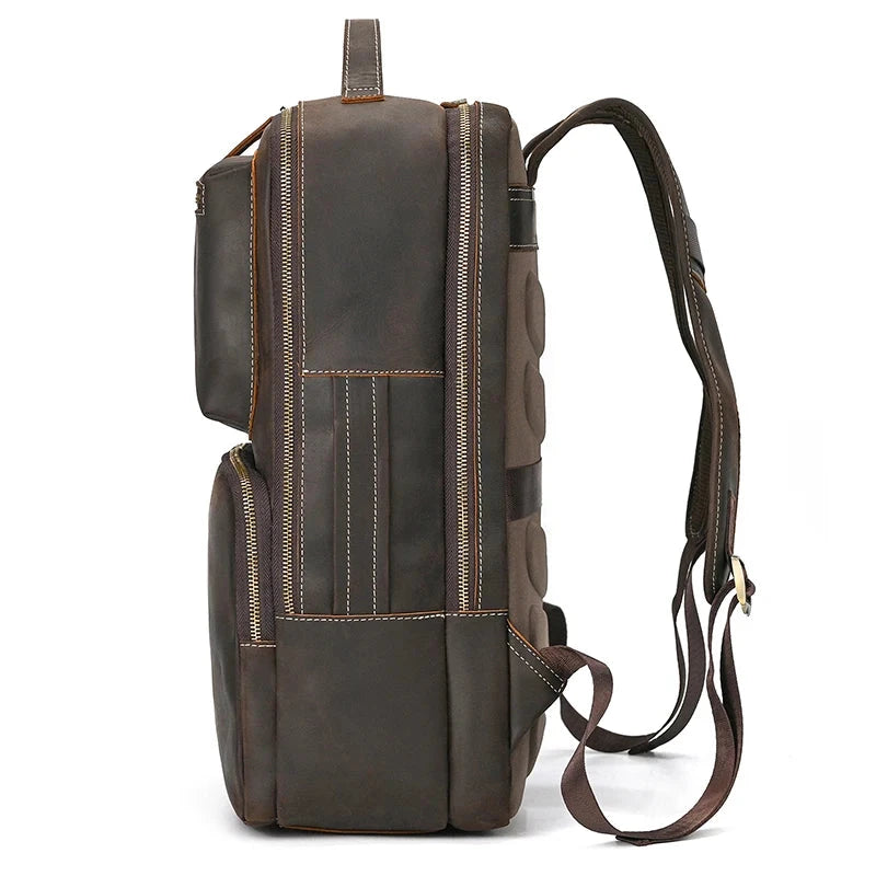 Mochila Vintage marrom em Couro Masculina