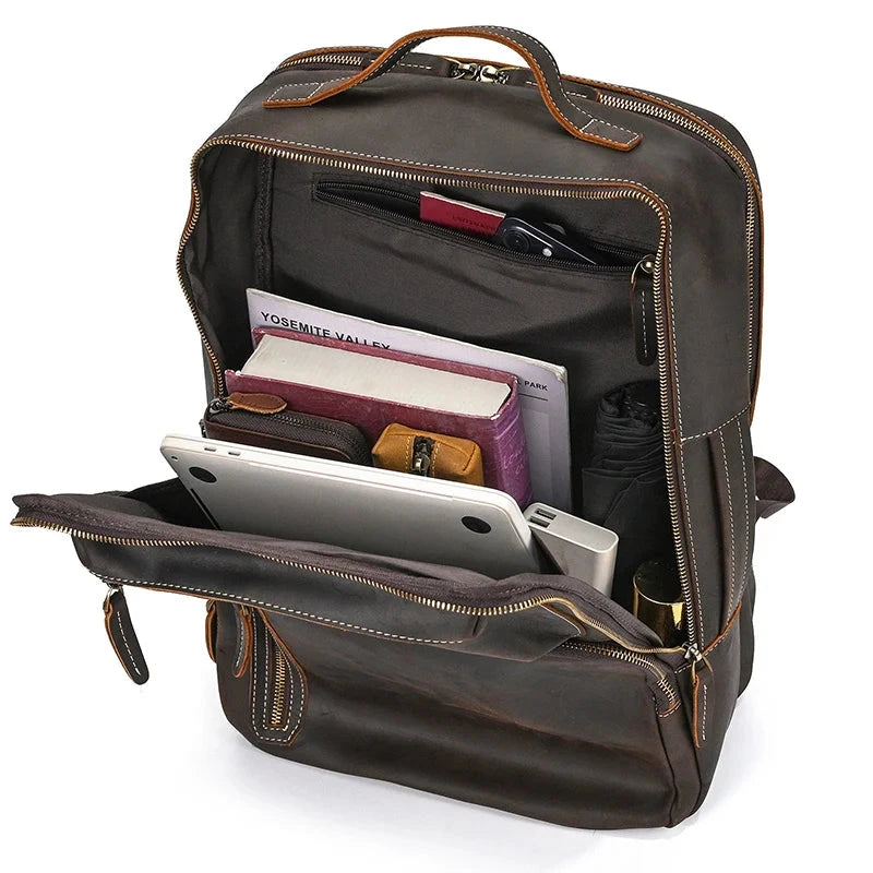 Mochila Vintage em Couro Masculina pele