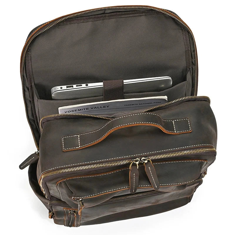 Mochila Vintage em Couro Masculina executiva