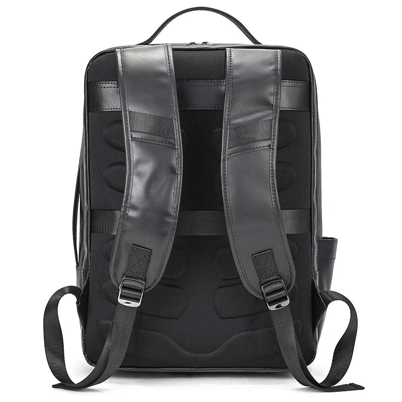 Mochila Vintage em Couro preto Masculina 