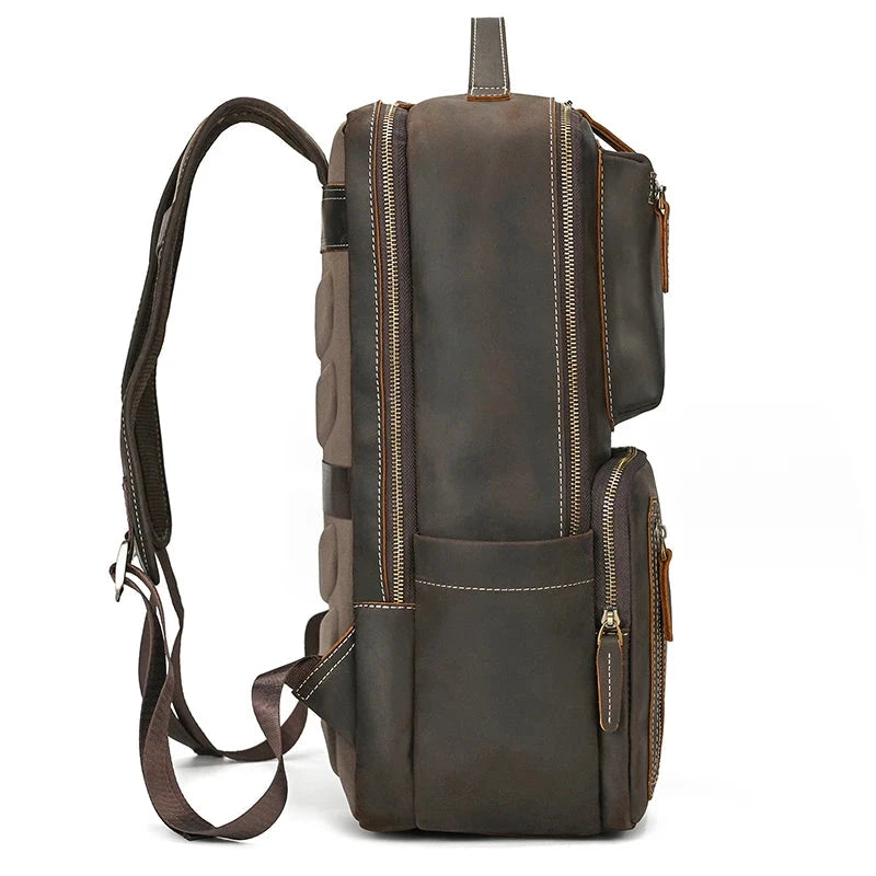 Mochila Vintage em Couro Masculina marrom