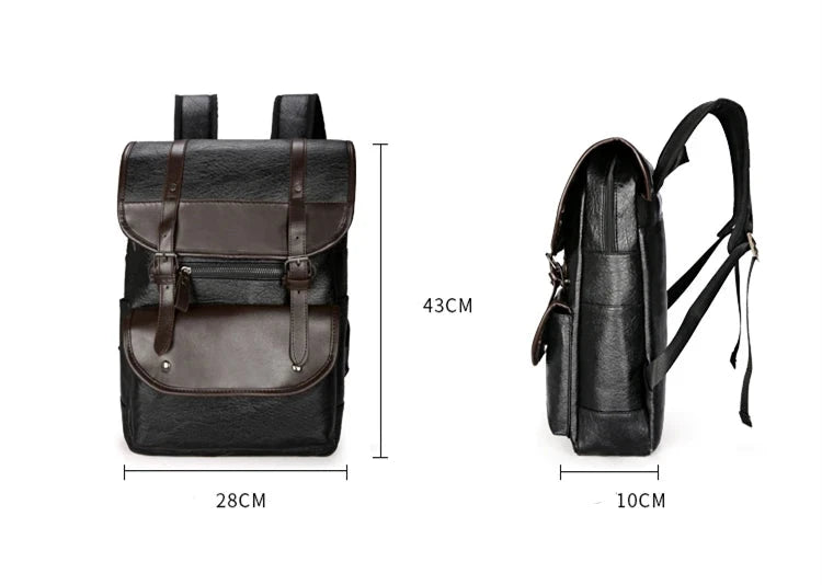 mochila vintage estilo carteiro preto