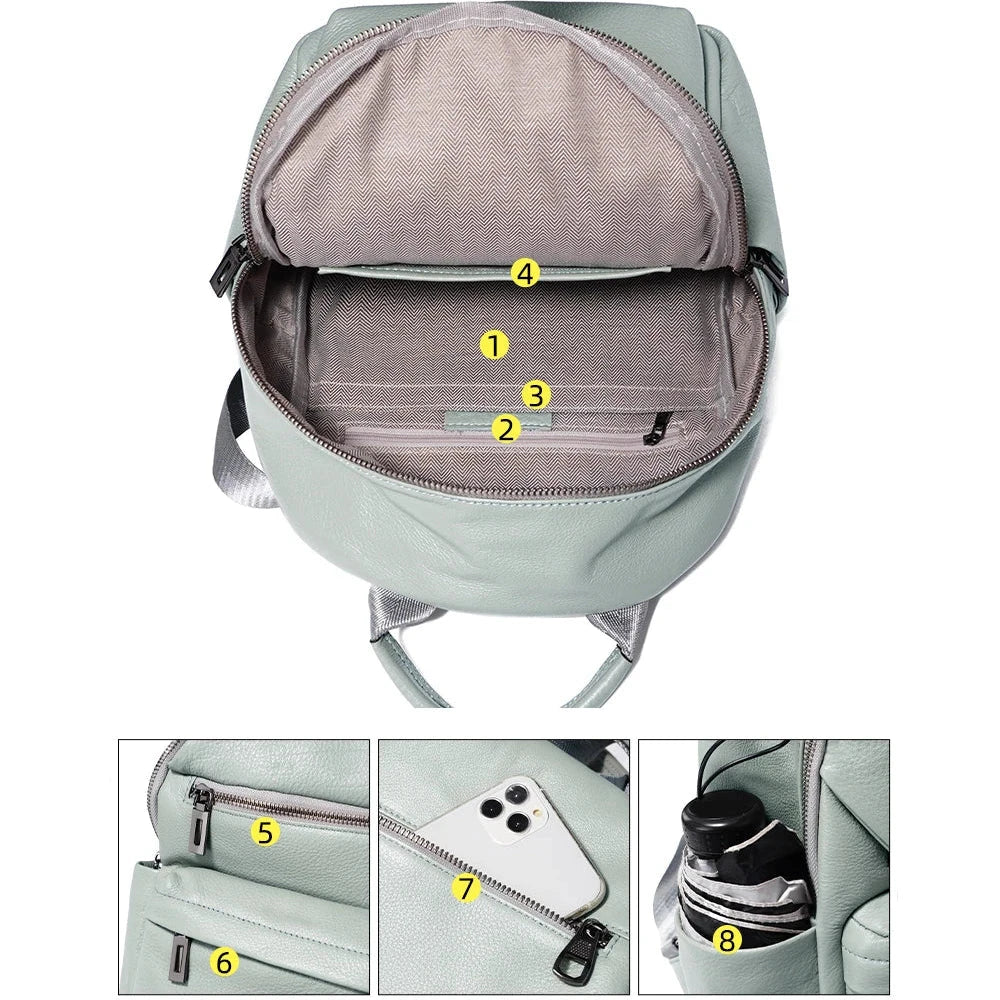 Pequena Mochila de pele Feminina
