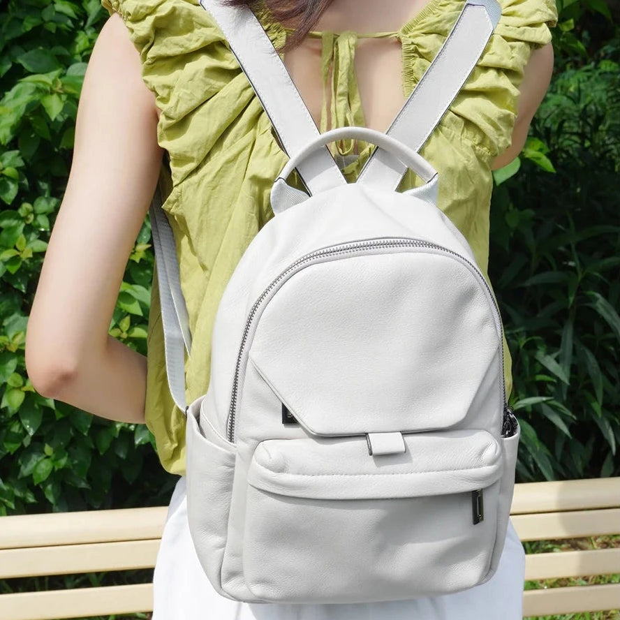 Pequena Mochila em pele Feminina senhora