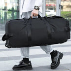 saco mochila com rodas viagem homem preto