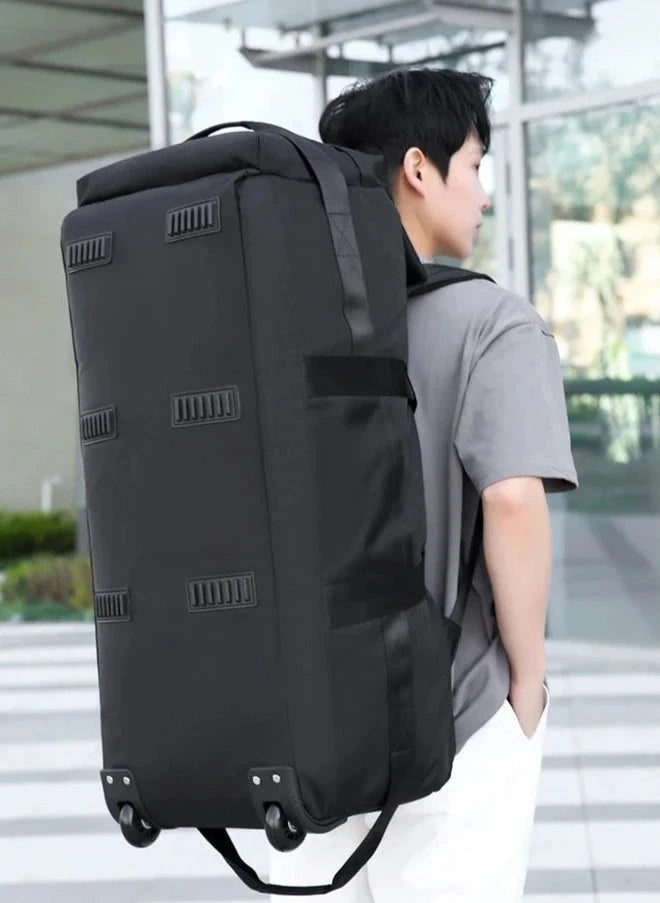 saco mochila com rodas viagem homem preta